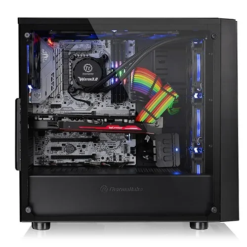 Thermaltake Versa J21 USB3.0 Tempeчервен Glass – черен