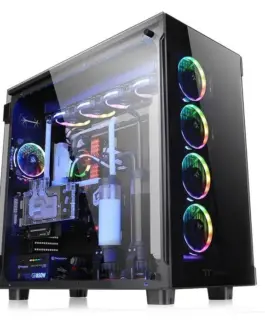 Alternative view of Thermaltake View 91 RGB Riing Tempeчервен Glass XL-ATX Super Tower - черен