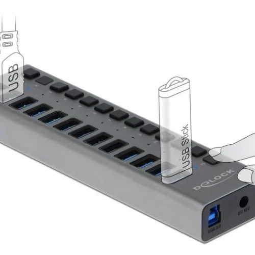 Alternative view of USB хъб Delock, 13 x USB-A, DELOCK-63738