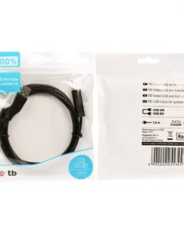 Alternative view of TB USB AM-BM кабел 1.8 черен