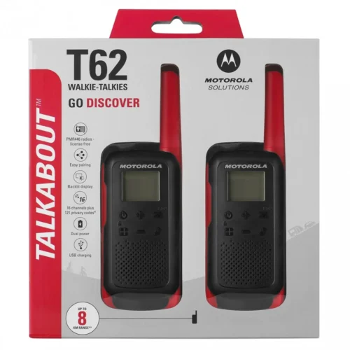 Motorola T62 PMR 446 WALKIE TALKIE черен-червен