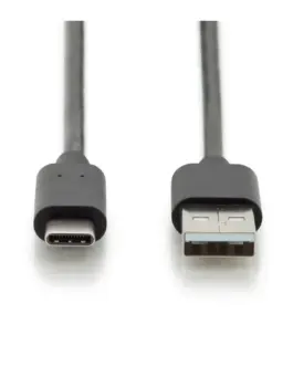 Alternative view of Digitus кабел за връзка USB 2.0 HighSpeed Type USB C/USB A M/M черен 3