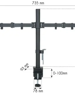 Alternative view of Techly Double desk LCD монитор arm 13-27inch 2x10kg VESA adjustable