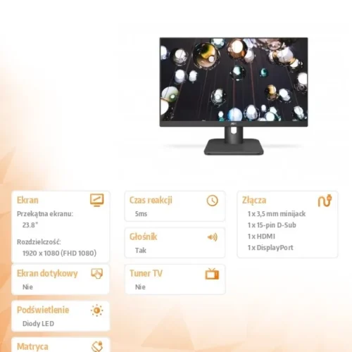 AOC Monitor 23.8 24E1Q IPS DP HDMI Speakers