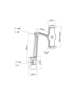 Alternative view of Techly Wall support arm for Таблет and iPad 4.7-12.9 adjustabe черен