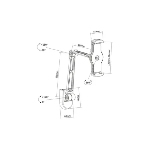 Alternative view of Techly Wall support arm for Таблет and iPad 4.7-12.9 adjustabe черен