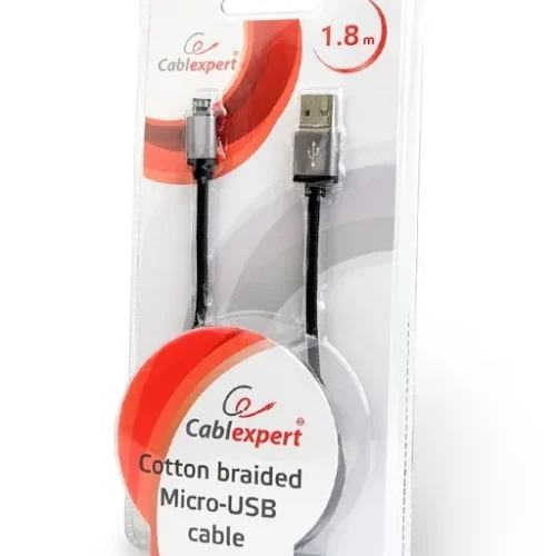 Alternative view of Gembird памучна оплетка Micro USB кабел/1.8m/черен