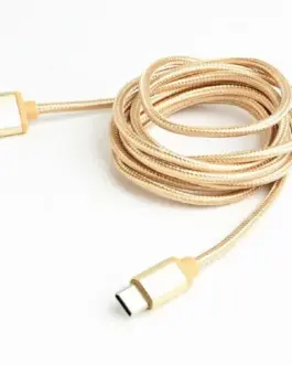 Gembird памучна оплетка USB Type C кабел/1.8m/gold