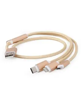 Gembird USB 3-in-1 кабел за зареждане/1m/gold