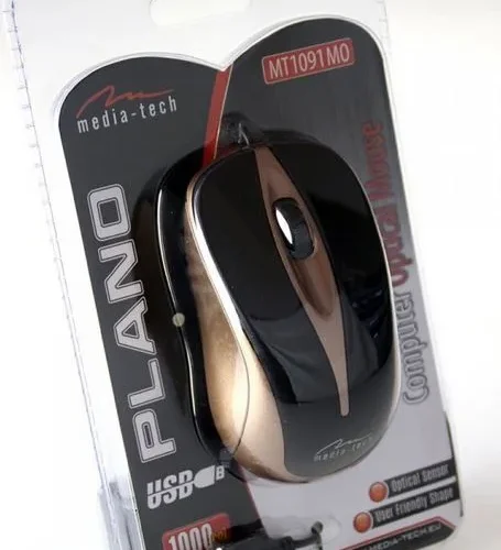 Media-Tech Optical mouse Plano черен-gold