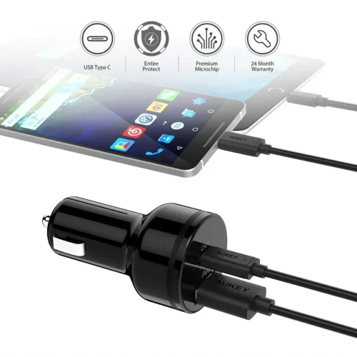 Alternative view of AUKEY зарядно за кола ultrafast CC-Y7 2 CC-Y7 2xUSB Power Delivery 2.0 5.4A 36W