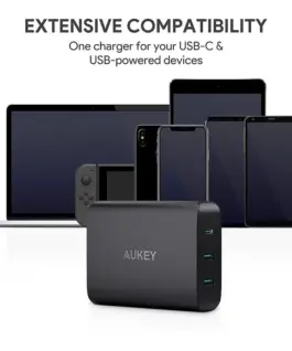 Alternative view of AUKEY зарядно ultrafast PA-Y12 3xUSB Power Delivery 3.0 7.8A 72W