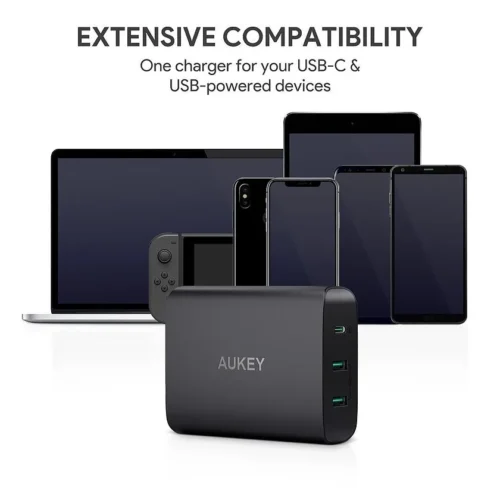 Alternative view of AUKEY зарядно ultrafast PA-Y12 3xUSB Power Delivery 3.0 7.8A 72W