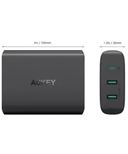 AUKEY зарядно ultrafast PA-Y12 3xUSB Power Delivery 3.0 7.8A 72W