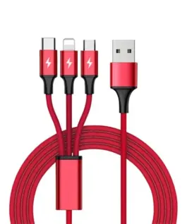 Alternative view of Unitek кабел за зареждане 3-in-1 USB - USB-C/microUSB/ Lightning, 1,2m, C4049RD