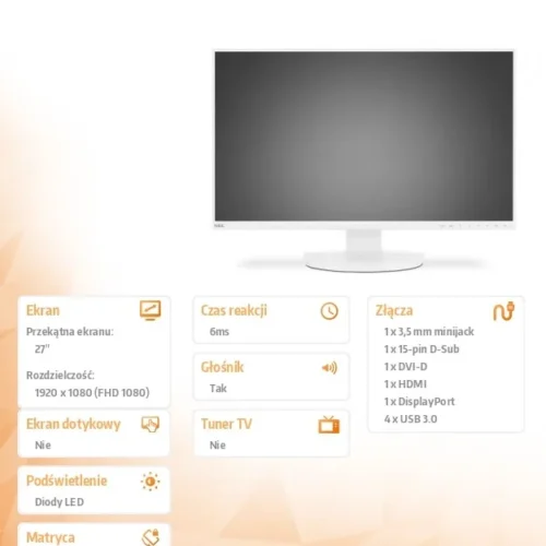 NEC Monitor 27 MultiSync EA271F AH-IPS бял