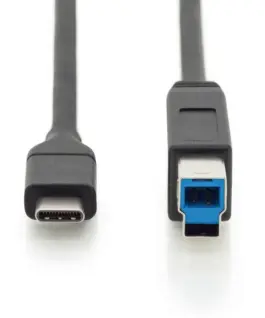 Alternative view of Digitus кабел за връзка USB 3.1 Gen.2 SuperSpeed + 10Gbps USB Type C / B M / M Power Delivery, черен, 1.8m