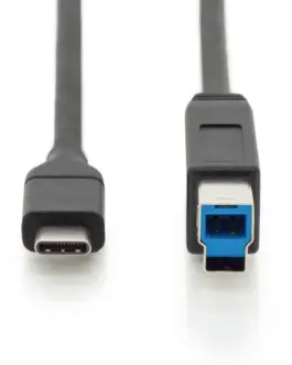 Alternative view of Digitus кабел за връзка USB 3.1 Gen.2 SuperSpeed + 10Gbps USB Type C / B M / M Power Delivery, черен, 1.8m