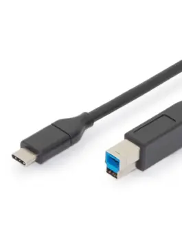 Digitus кабел за връзка USB 3.1 Gen.2 SuperSpeed + 10Gbps USB Type C / B M / M Power Delivery черен