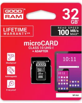 GOODRAM памет card microSDHC 32GB CL10 + адаптер