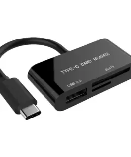 Gembird Card reader USB-C SDXC/combo/черен