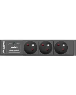 Alternative view of Lanberg Surge protector Rack PDU 10 inch 1U 3x PL 2m 16A 230V PL черен