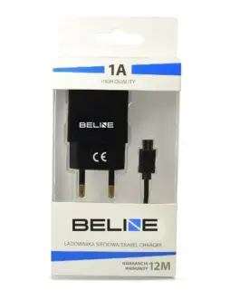 Alternative view of Beline Travel зарядно USB + microUSB 1A черен