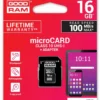 GOODRAM Card microSDHC 16GB CL10 + адаптер