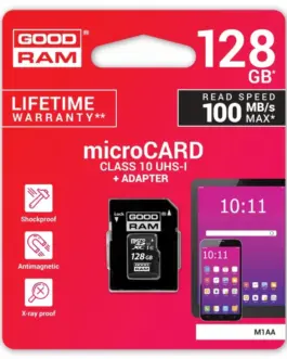 GOODRAM памет card microSDHC 128GB CL10 UHS I + адаптер