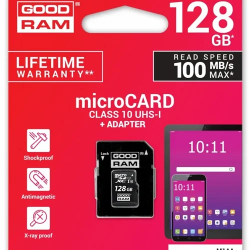 GOODRAM памет card microSDHC 128GB CL10 UHS I + адаптер
