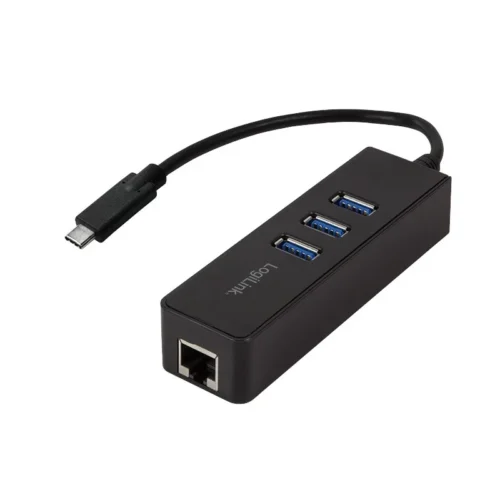 LogiLink адаптер gigabit USB 3.0 type-C to 1x RJ45 and 3xUSB 3.0 type A