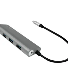 Alternative view of LogiLink Hub 4-port USB-C 3.1 with aluminum casing