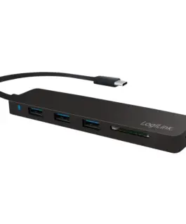 LogiLink HUB ultra-slim USB-C 3-port with card reader