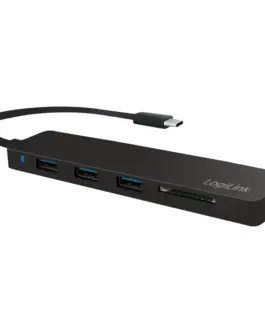 LogiLink HUB ultra-slim USB-C 3-port with card reader