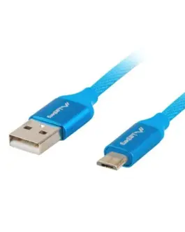 Lanberg кабел Premium microUSB BM - AM 2.0 1m син QC 3.0