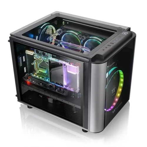 Alternative view of Thermaltake Компютър case LEVEL 20 VT MiniITX microATX Tempeчервен Glass - черна