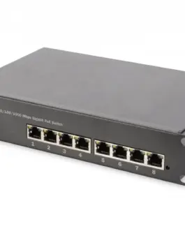 Digitus Switch unmanaged Gigabit 10 inch Rack 8-port 8x10 / 100 / 1000Mbps PoE + af / at 96W