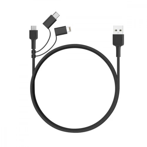 Alternative view of AUKEY CB-BAL5 3in1 fast оплетка Quick Charge micro USB | USB C | Lightning | 1.2m