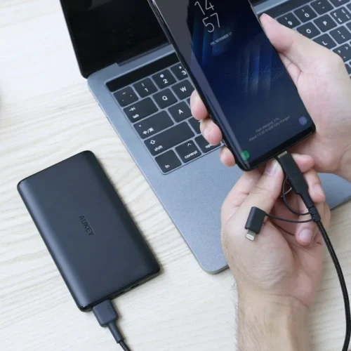 AUKEY CB-BAL5 3in1 fast оплетка Quick Charge micro USB | USB C | Lightning |