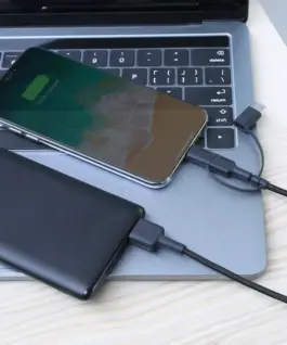 AUKEY CB-BAL5 3in1 fast оплетка Quick Charge micro USB | USB C | Lightning |