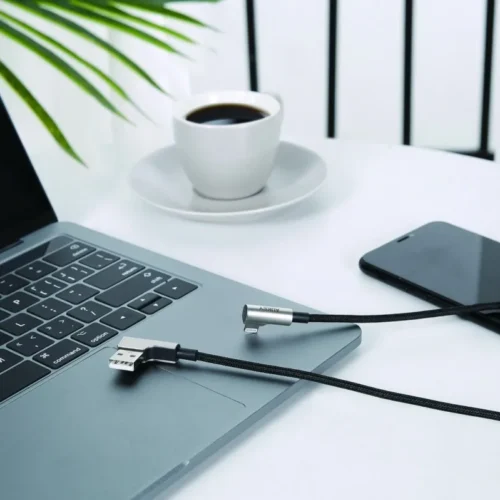 AUKEY CB-BAL6 Nylon 90° кабел Quick Charge USB-Lightning | 1.2m