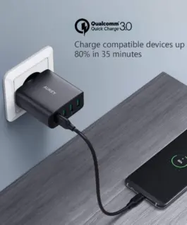 Alternative view of AUKEY Ultrafast мрежово зарядно PA-T18 4xUSB Quick Charge 3.0 10.2A 42W