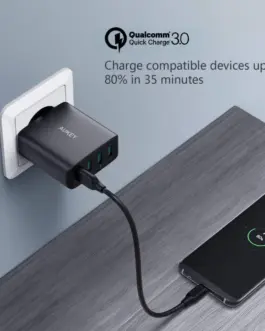 Alternative view of AUKEY Ultrafast мрежово зарядно PA-T18 4xUSB Quick Charge 3.0 10.2A 42W