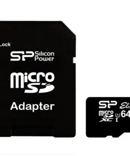 Карта памет Silicon Power Elite /class 10 64GB mSD Card UHS-1 (U1) R/W: up to 85/10 MB/s ECC function Shock/water/x-ray-