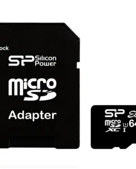 Карта памет Silicon Power Elite /class 10 64GB mSD Card UHS-1 (U1) R/W: up to 85/10 MB/s ECC function Shock/water/x-ray-