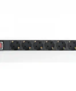 Alternative view of Digitus Power strip PDU 19 inches, 1U, 7 sockets, power: 16A, 4000W, aluminum, switch, 2m