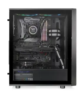 Alternative view of Thermaltake кутия за компютър Versa J25 RGB Tempeчервен Glass - черен