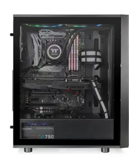 Alternative view of Thermaltake кутия за компютър Versa J25 RGB Tempeчервен Glass - черен