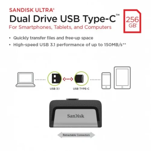 SanDisk Ultra Dual Drive 256GB USB 3.1 Type-C 150MB/s