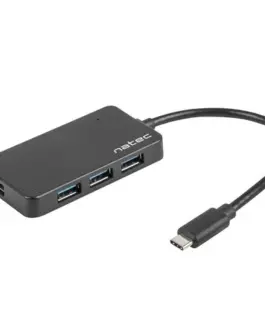Natec Hub USB3.0 4-Port Silkworm черен USB-C